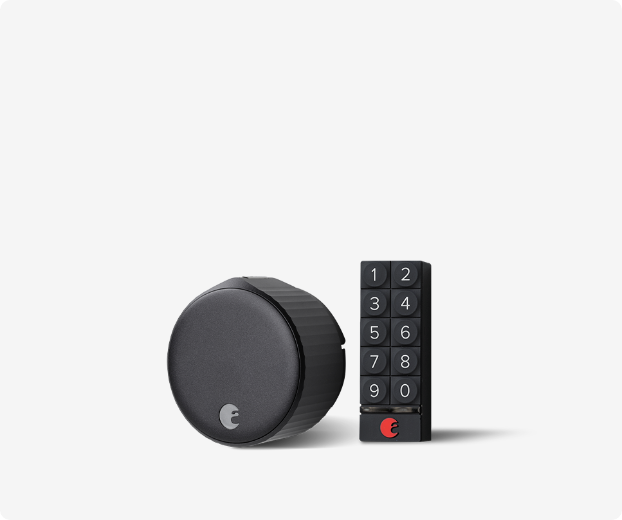 Wi-Fi Smart Lock + Keypad in matte black finish